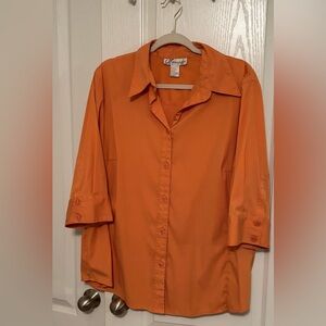 Dressbarn Button Up Orange Blouse